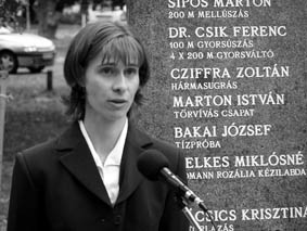 Az olimpikonok nev�ben B�csics Krisztina mondott k�sz�netet.